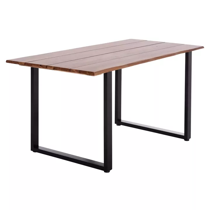 OUTDOOR DINING TABLE FRIGGO HM6296.02 ACACIA WOOD 2.6cm thick--METAL LEGS 140x80x76Hcm