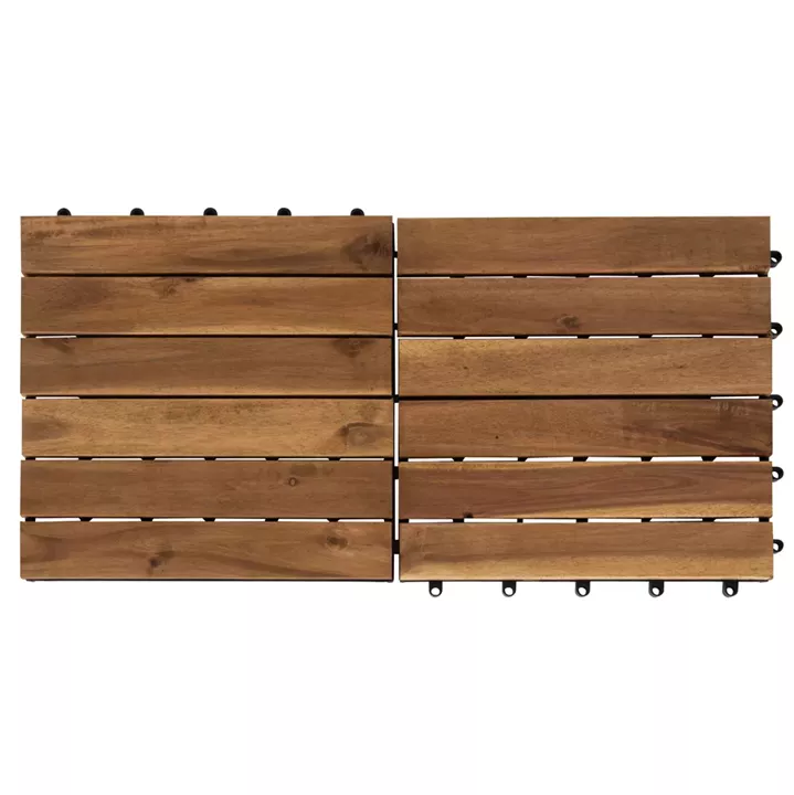 SET 10PCS SOLID ACACIA WOOD GROUND TILES HM6299-- 30x30x2.4Hcm.