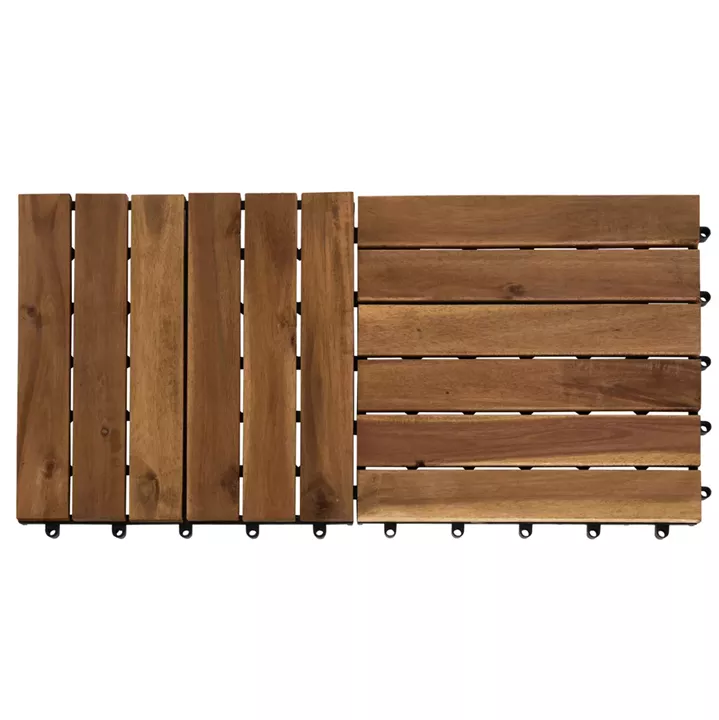 SET 10PCS SOLID ACACIA WOOD GROUND TILES HM6299-- 30x30x2.4Hcm.