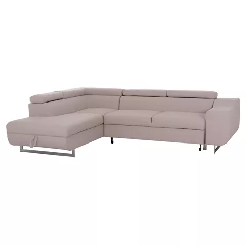 CORNER SOFA-BED WITH STORAGE SPACE ENCORE HM3301.03L BEIGE FABRIC 285x205x90Hcm.