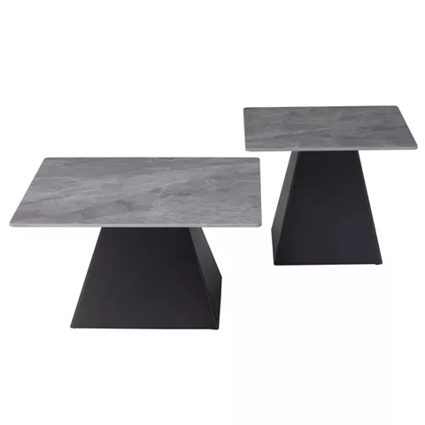 COFFEE TABLES QUBER HM18260.03 CERAMIC TOPS- GREY MARBLE LOOK--SQUARE