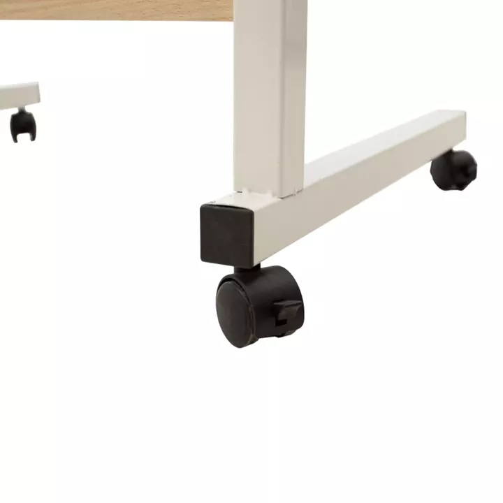 Metalic lifting computer table Piper pakoworld MDF in light oak color 60x40x69-90cm