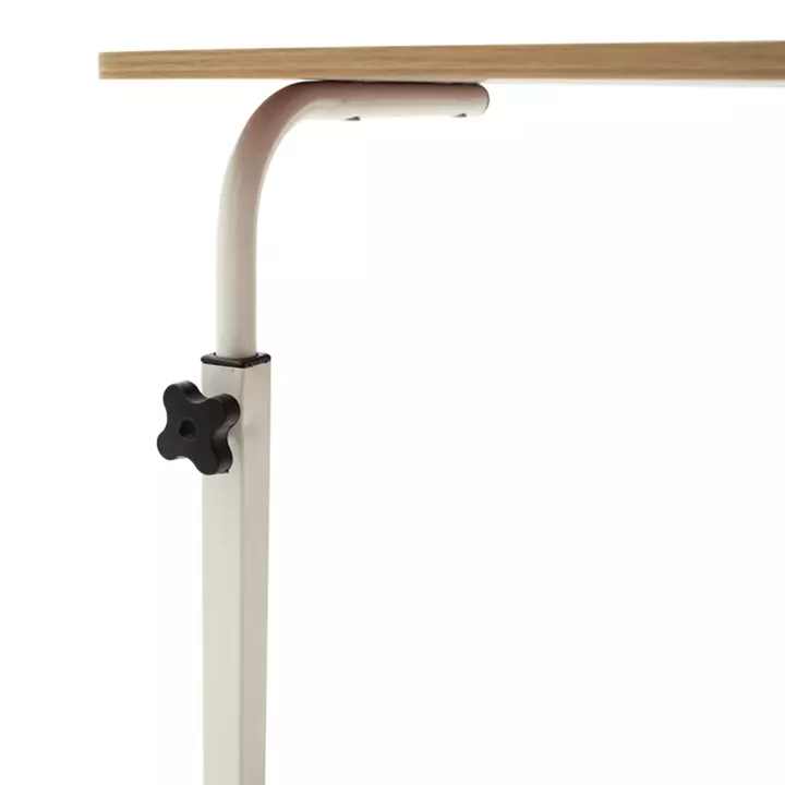 Metalic lifting computer table Piper pakoworld MDF in light oak color 60x40x69-90cm