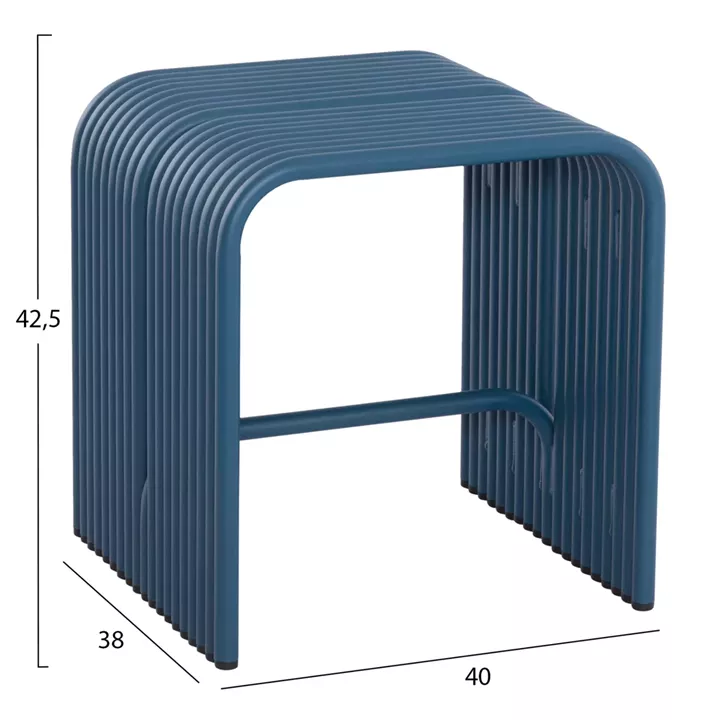 STOOL SERIES INTREPID HM6325.08 ALUMINUM IN BLUE COLOR 40x38x42,5Hcm.