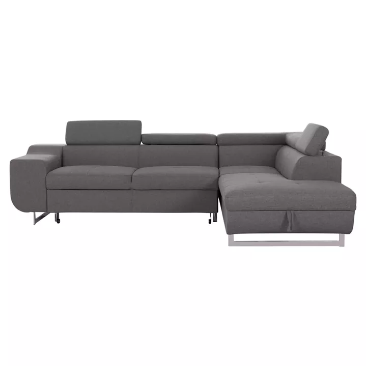CORNER SOFA-BED WITH STORAGE SPACE ENCORE HM3301.01R GREY FABRIC 285x205x90Hcm.