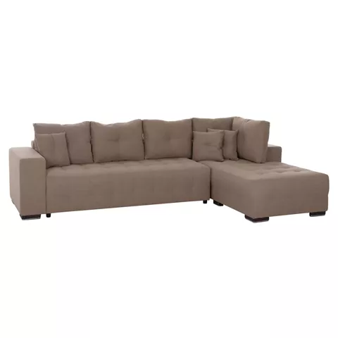 CORNER SOFA-BED WITH STORAGE SPACE TRENDSTON HM3302.03R BEIGE FABRIC 298x177x95Hcm.