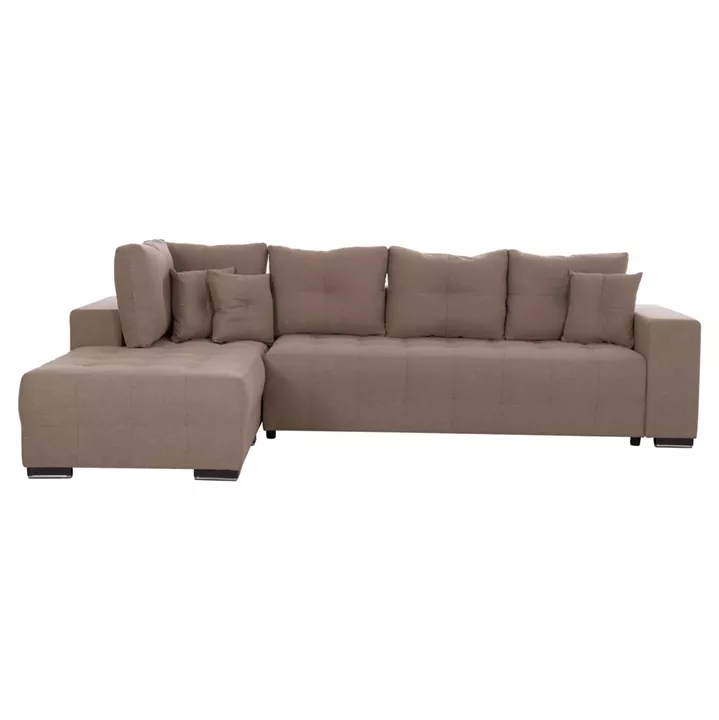CORNER SOFA-BED WITH STORAGE SPACE TRENDSTON HM3302.03L BEIGE FABRIC 298x177x95Hcm.