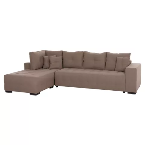 CORNER SOFA-BED WITH STORAGE SPACE TRENDSTON HM3302.03L BEIGE FABRIC 298x177x95Hcm.