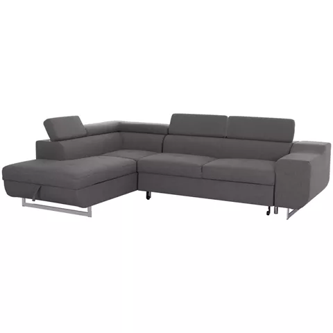 CORNER SOFA-BED WITH STORAGE SPACE ENCORE HM3301.01L GREY FABRIC 285x205x90Hcm.