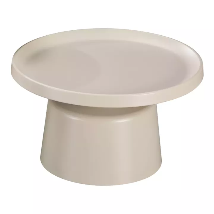 Coffee table Ginoze Inart metal in cappuccino color D70x38cm