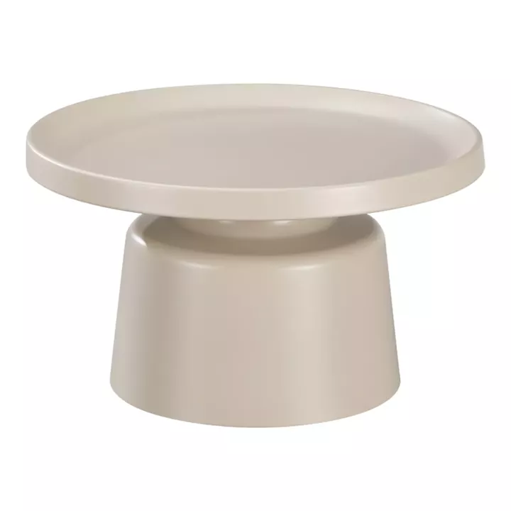 Coffee table Ginoze Inart metal in cappuccino color D70x38cm
