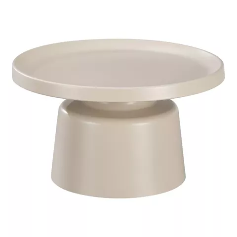 Coffee table Ginoze Inart metal in cappuccino color D70x38cm