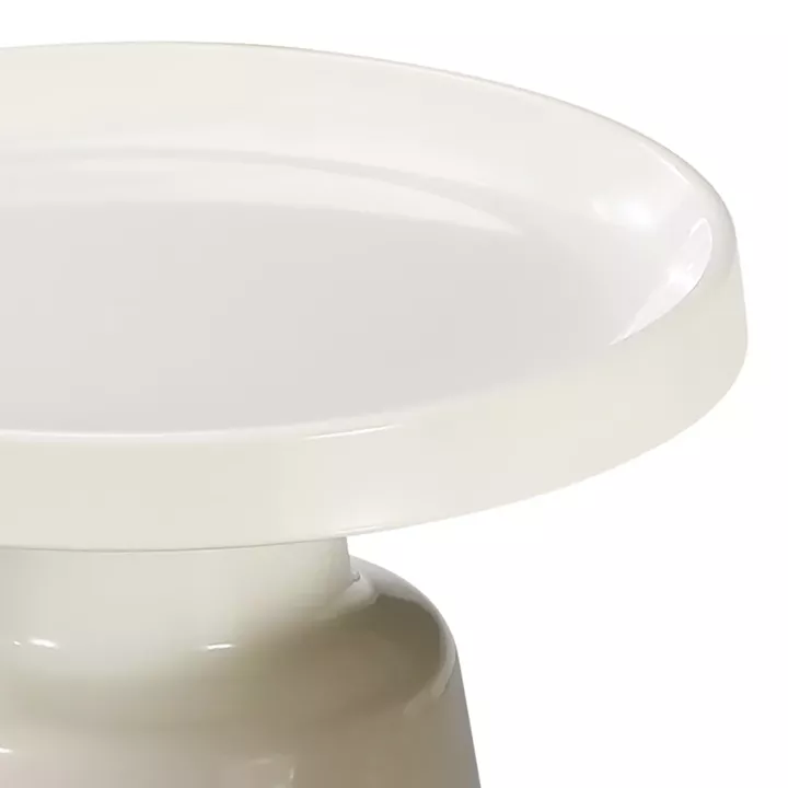 Side table Ginoze Inart metal in white color D50x48.5cm