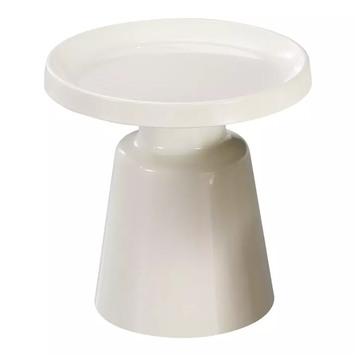 Side table Ginoze Inart metal in white color D50x48.5cm