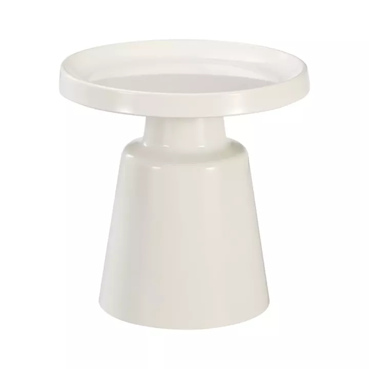 Side table Ginoze Inart metal in white color D50x48.5cm