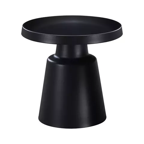 Side table Ginoze Inart metal in black color D50x48.5cm