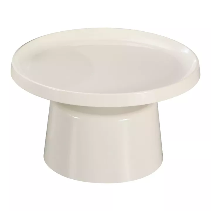 Coffee table Ginoze Inart metal in white color D70x38cm