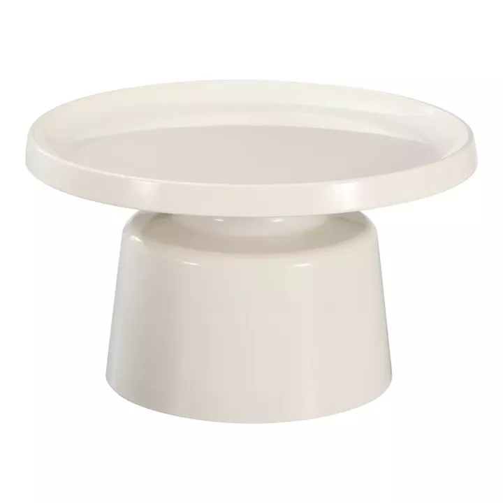 Coffee table Ginoze Inart metal in white color D70x38cm