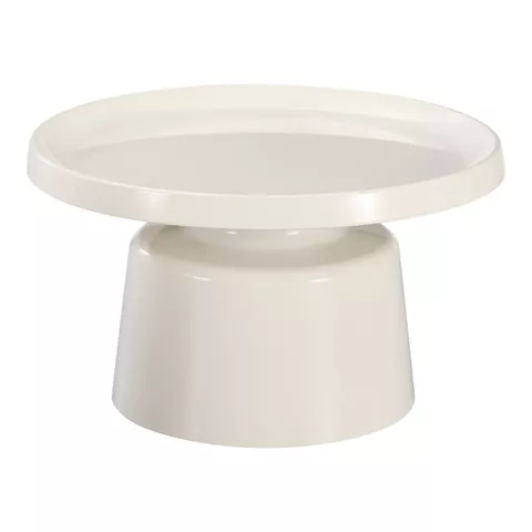 Coffee table Ginoze Inart metal in white color D70x38cm