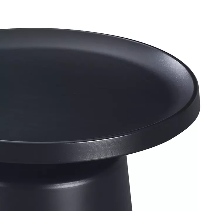Coffee table Ginoze Inart metal in black color D70x38cm