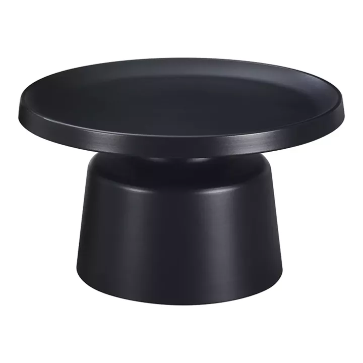 Coffee table Ginoze Inart metal in black color D70x38cm
