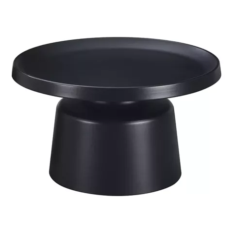 Coffee table Ginoze Inart metal in black color D70x38cm