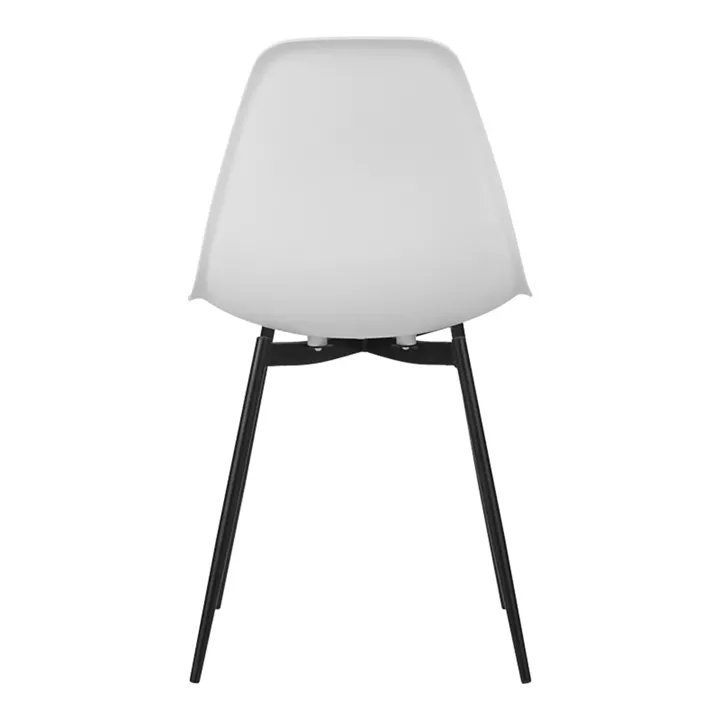 Ballen chair pakoworld pp white with black metal legs 41.5x53x84.5cm