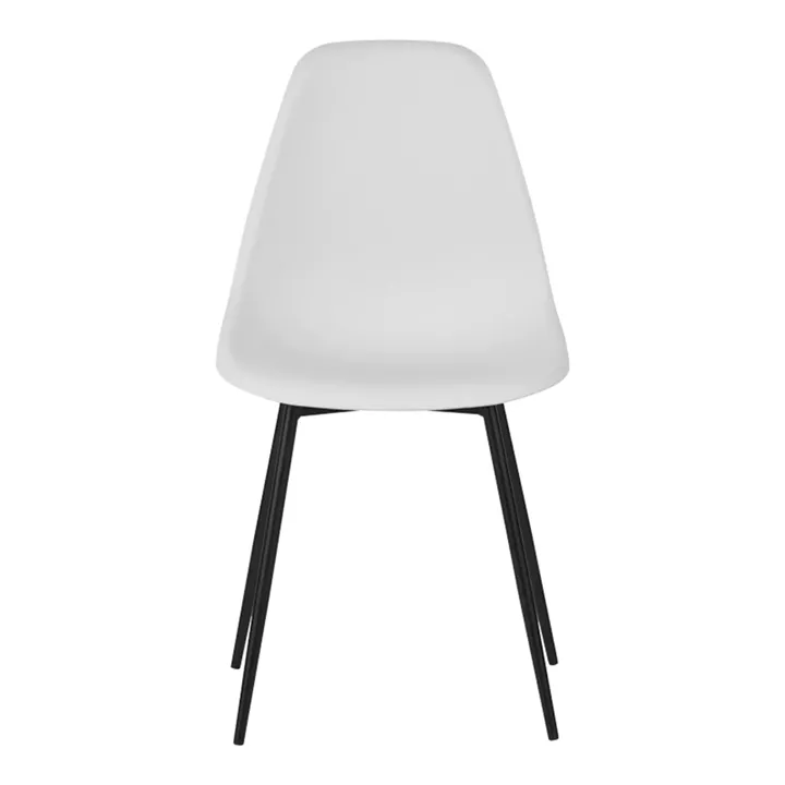 Ballen chair pakoworld pp white with black metal legs 41.5x53x84.5cm