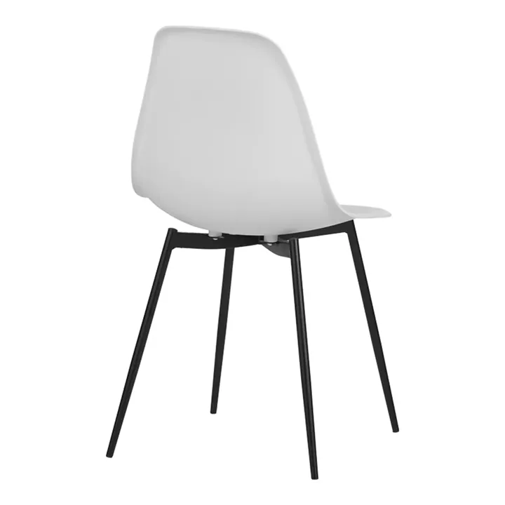Ballen chair pakoworld pp white with black metal legs 41.5x53x84.5cm