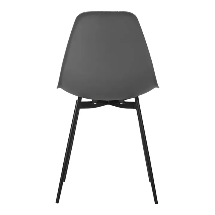 Ballen chair pakoworld pp anthracite with black metal legs 41.5x53x84.5cm