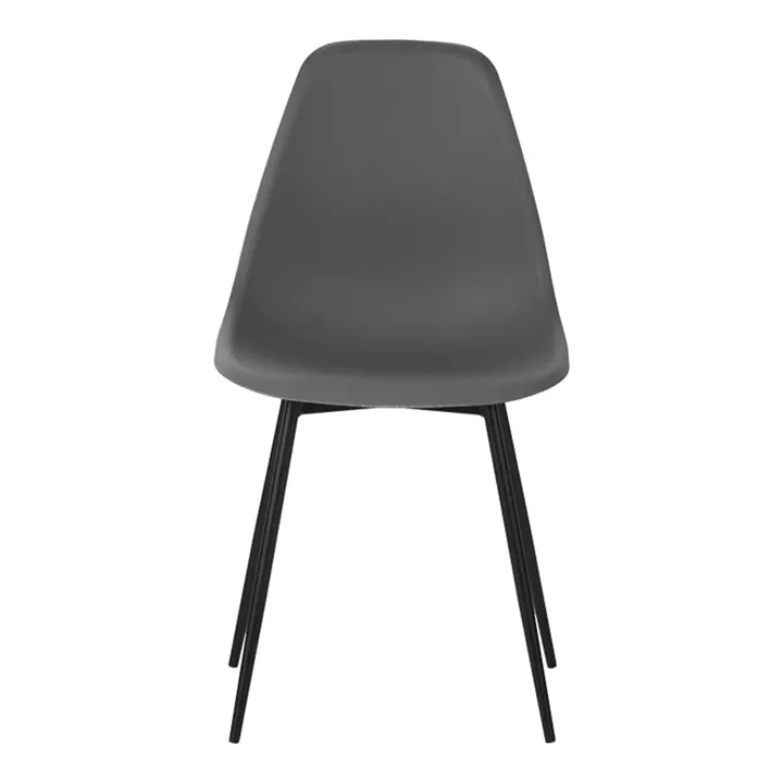 Ballen chair pakoworld pp anthracite with black metal legs 41.5x53x84.5cm