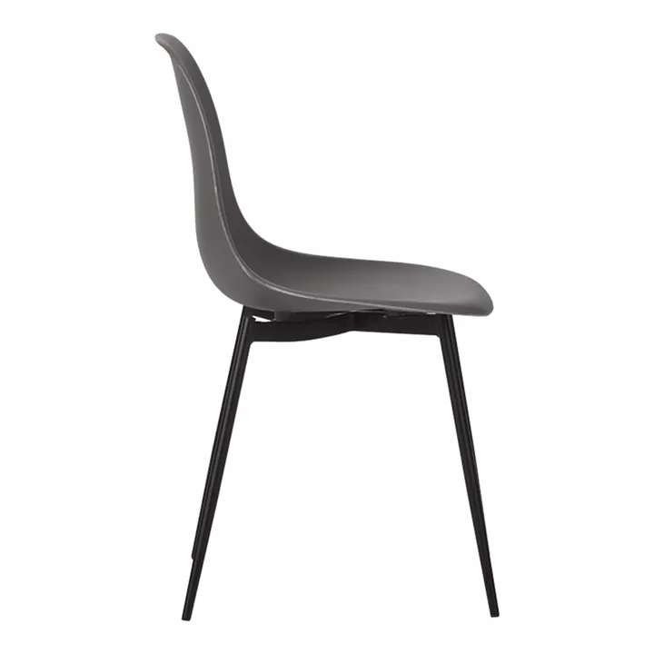 Ballen chair pakoworld pp anthracite with black metal legs 41.5x53x84.5cm