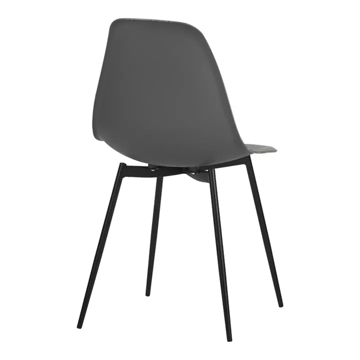 Ballen chair pakoworld pp anthracite with black metal legs 41.5x53x84.5cm