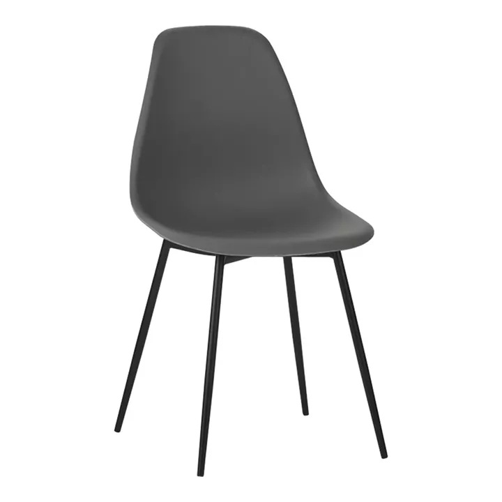 Ballen chair pakoworld pp anthracite with black metal legs 41.5x53x84.5cm