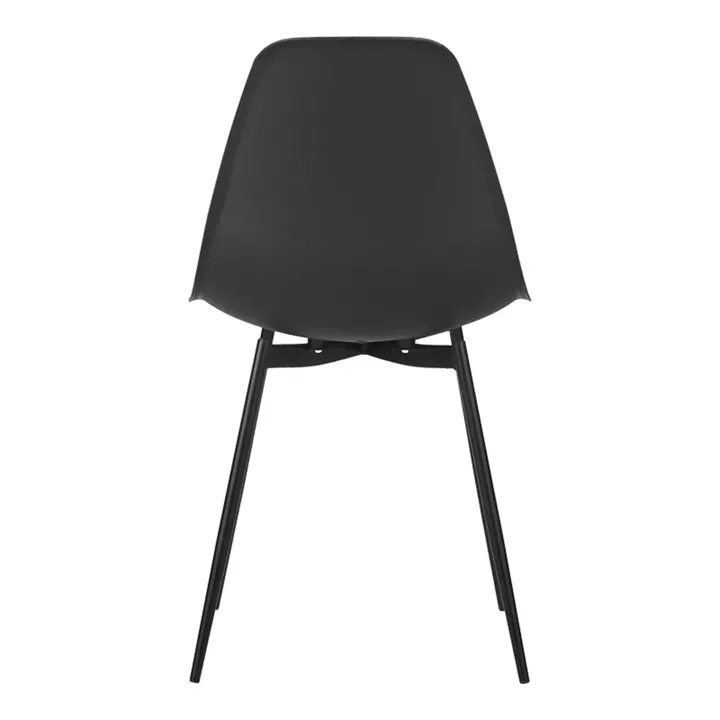 Ballen chair pakoworld pp black with black metal legs 41.5x53x84.5cm