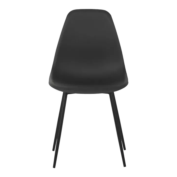 Ballen chair pakoworld pp black with black metal legs 41.5x53x84.5cm