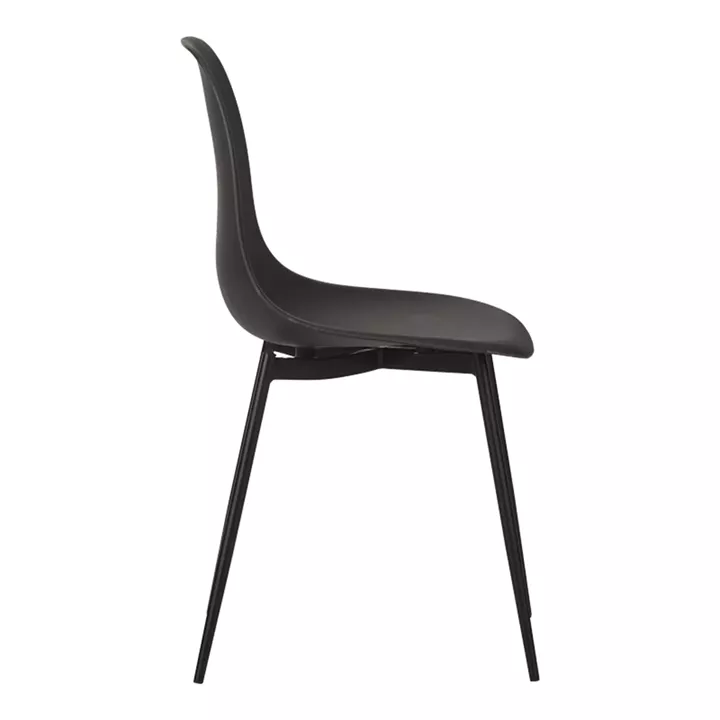 Ballen chair pakoworld pp black with black metal legs 41.5x53x84.5cm