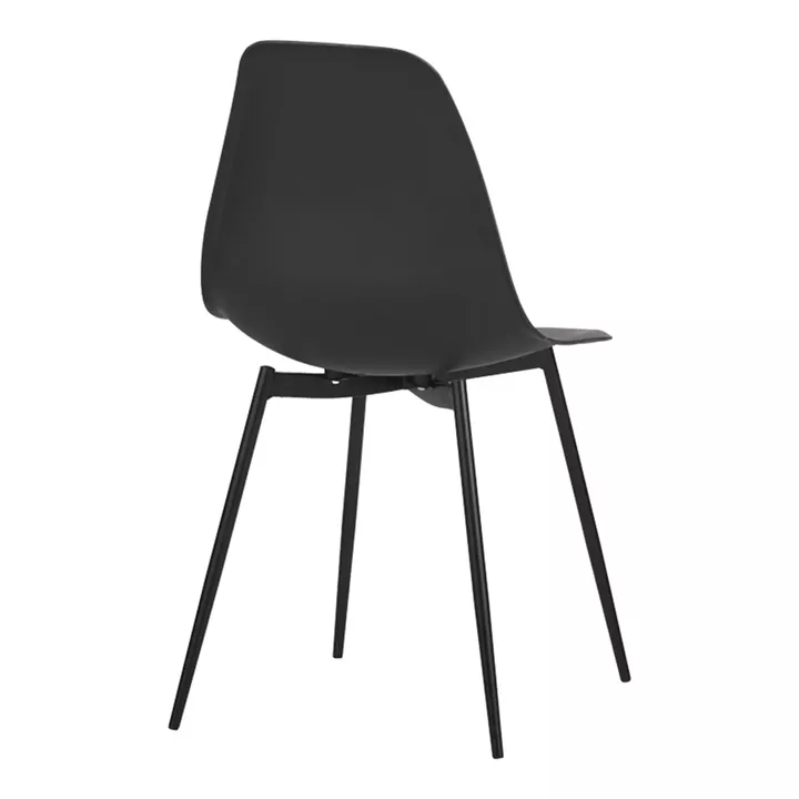 Ballen chair pakoworld pp black with black metal legs 41.5x53x84.5cm