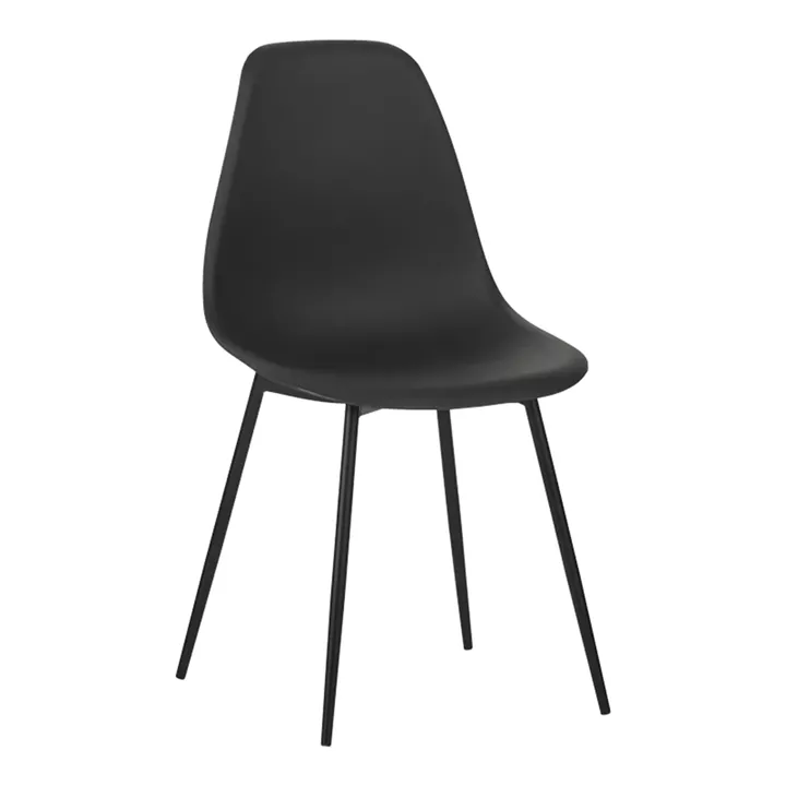 Ballen chair pakoworld pp black with black metal legs 41.5x53x84.5cm
