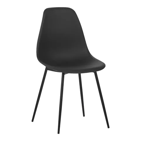 Ballen chair pakoworld pp black with black metal legs 41.5x53x84.5cm