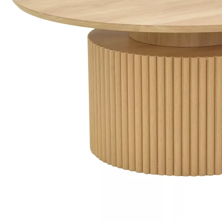 Coffee table Opols pakoworld mdf in natural shade Φ90x42cm
