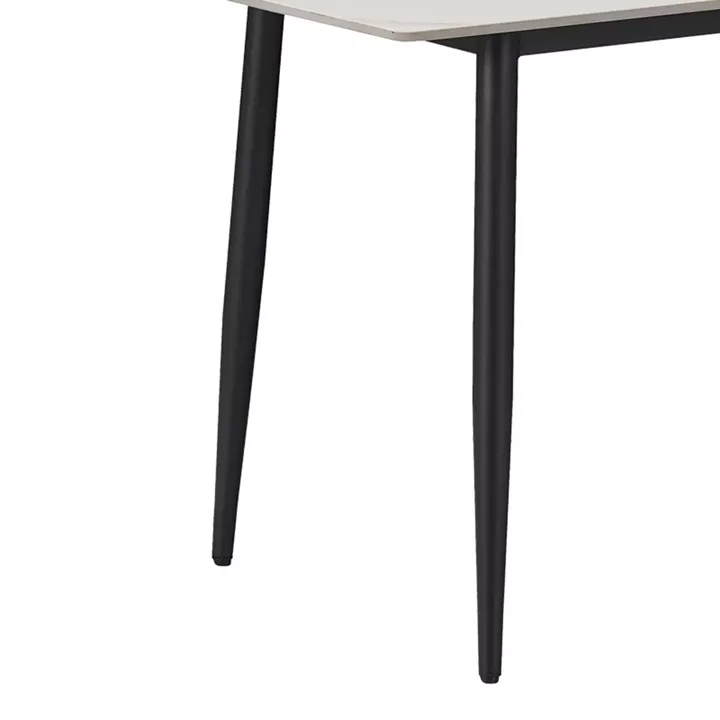 Gustas-Fersity pakoworld dining set 5pcs white marble sintered stone-anthracite fabric 120x60x75cm