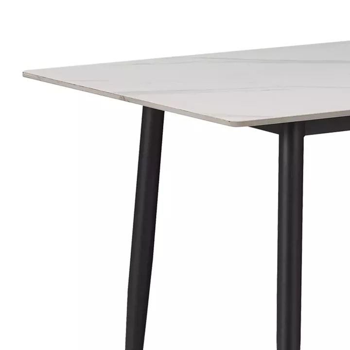 Gustas-Fersity pakoworld dining set 5pcs white marble sintered stone-anthracite fabric 120x60x75cm