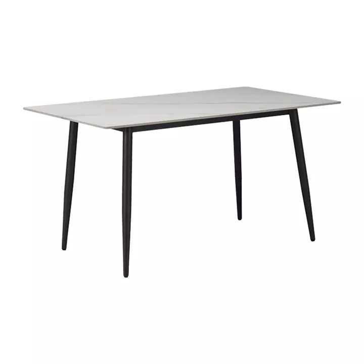 Gustas-Fersity pakoworld dining set 5pcs white marble sintered stone-anthracite fabric 120x60x75cm