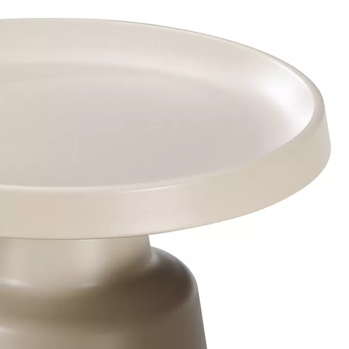 Side table Ginoze Inart metal in cappuccino color D50x48.5cm