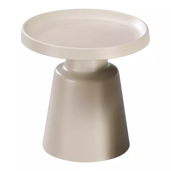 Side table Ginoze Inart metal in cappuccino color D50x48.5cm