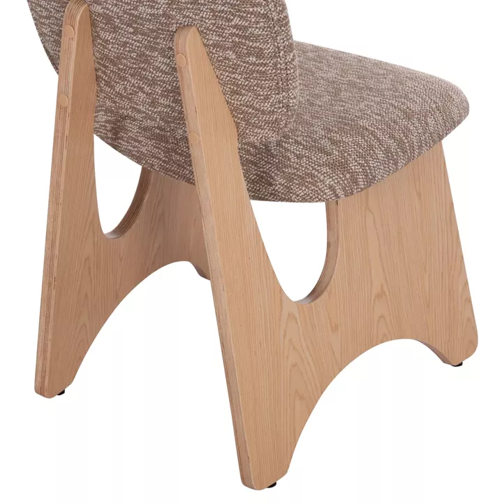 DINING CHAIR BELLISI HM18248.01 BROWN FABRIC-PLYWOOD IN OAK COLOR 53x56x78Hcm.
