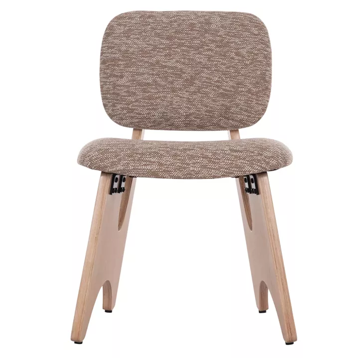 DINING CHAIR BELLISI HM18248.01 BROWN FABRIC-PLYWOOD IN OAK COLOR 53x56x78Hcm.