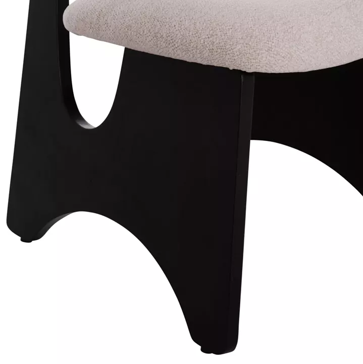 DINING CHAIR BELLISI HM18248.02 FABRIC IN CREAM WHITE-PLYWOOD IN BLACK 53x56x78Hcm.