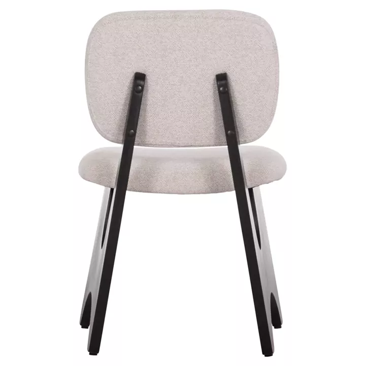 DINING CHAIR BELLISI HM18248.02 FABRIC IN CREAM WHITE-PLYWOOD IN BLACK 53x56x78Hcm.